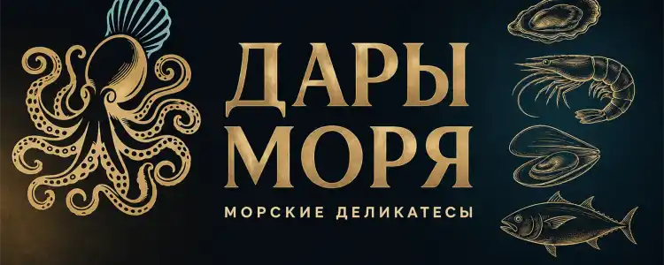 Витрина магазина «Дары моря» в Ставрополе — морепродукты, рыба и икра