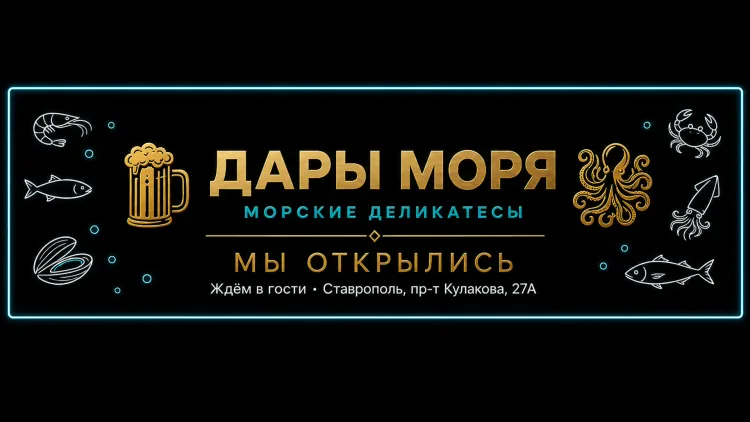 Магазин «Дары моря» открыт: морские деликатесы на пр-те Кулакова, 27А в Ставрополе