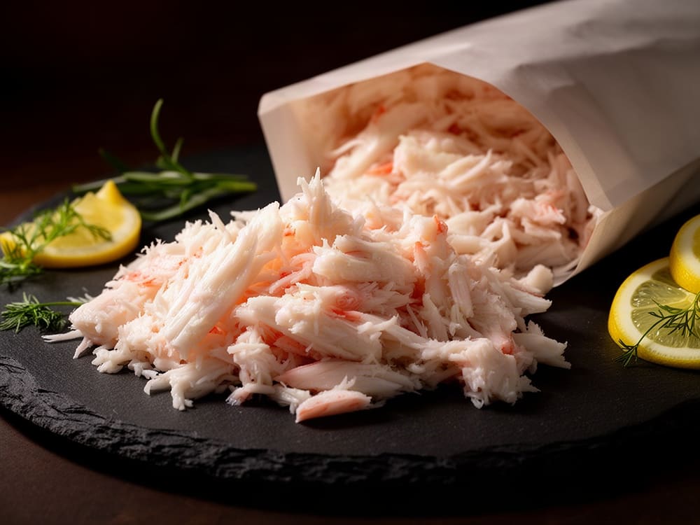 Краб стригун-опилио, салатное мясо, в/м, пакет 0,5 кг