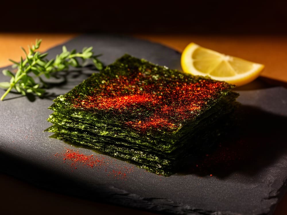Морская капуста сушеная обжаренная в кунжутном масле со вкусом кимчи, 4 г