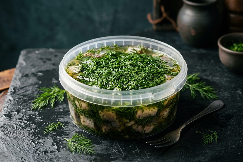 Сельдь филе-кусочки в масле «Ёлочка» с укропом, 400 г
